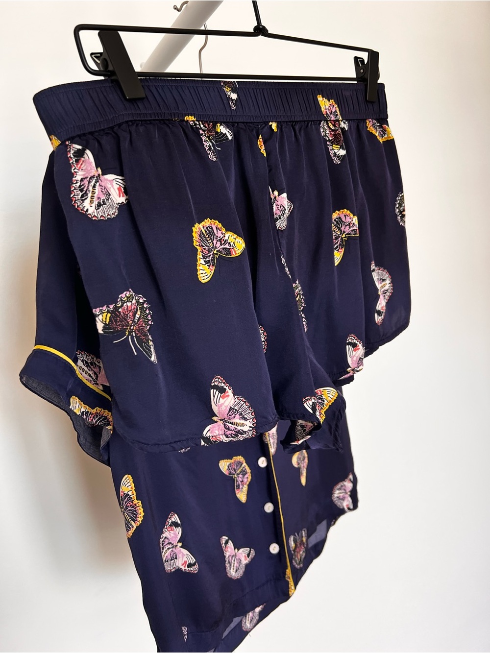 Anthropologie Navy Butterfly-Print Short Pajama Set - Picture 10 of 16